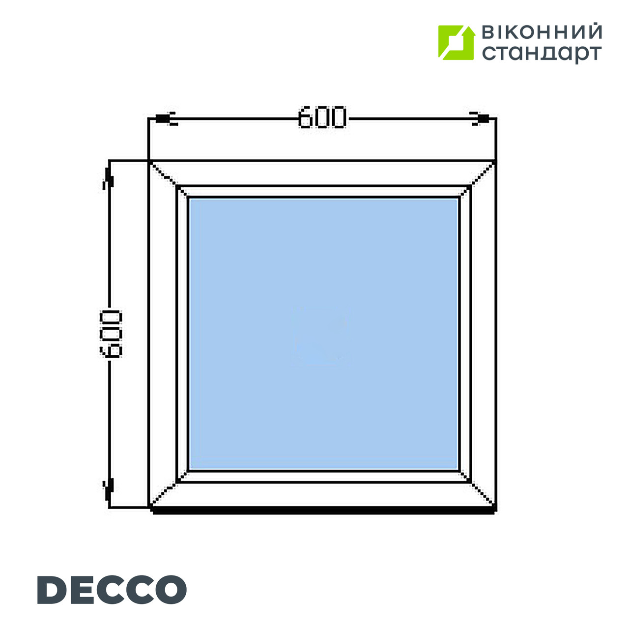 Окно глухое Decco 62, белое, 600х600 мм от производителя Оконный Стандарт - фото 1 - id-p1901848379
