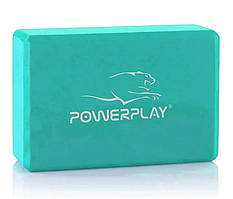 Блок для йоги, пилатеса, стретчинга и фитнеса 1 од PowerPlay 4006 Yoga Brick EVA М'ятного кольору