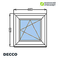 Окно поворотно-откидное Decco 62, белое, 600х600 мм от производителя Оконный Стандарт