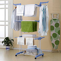 Сушарка для білизни підлогова Tiers Garment Rack With Wheels Синя (6), фото 3