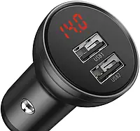 Автомобільний зарядний пристрій Baseus Digital Display Dual USB 4.8 A Car Charger 24 W Black (CCBX-0G)