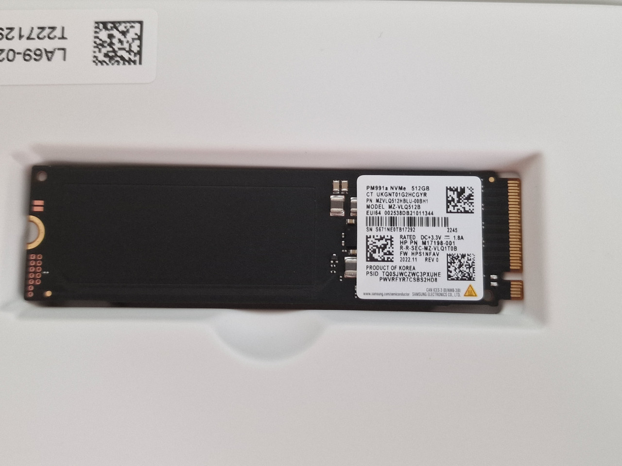Накопичувач Samsung PM991a 512GB NVMe M.2 SSD(MZVLQ512HBLU-00BH1 / HP P/N M17198)