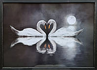 Фотокартина у дерев'яній рамі Swans 1 50х70 см POS-5070-270