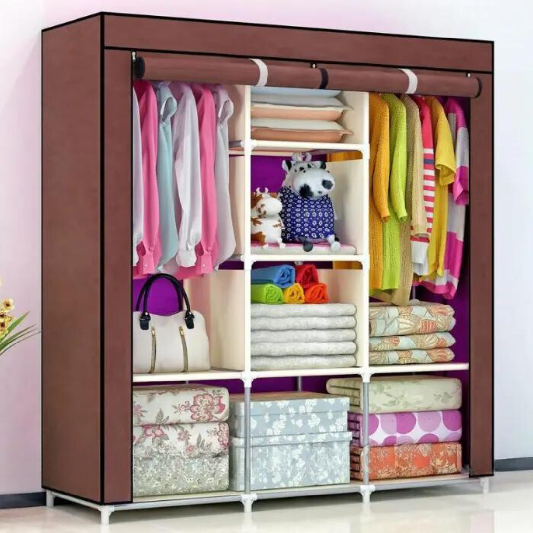 Шкаф-органайзер тканевый для одежды и обуви каркасный Storage Wardrobe 88130, Складной шкаф на 3 секции - фото 9 - id-p1901863996