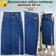 Наймодніша довга джинсова спідниця максі Lady N синього кольору
