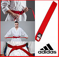 Пояс для кимоно карате тхекводо дзюдо айкидо ADIDAS Rank Belt красный одежда боевых единоборств