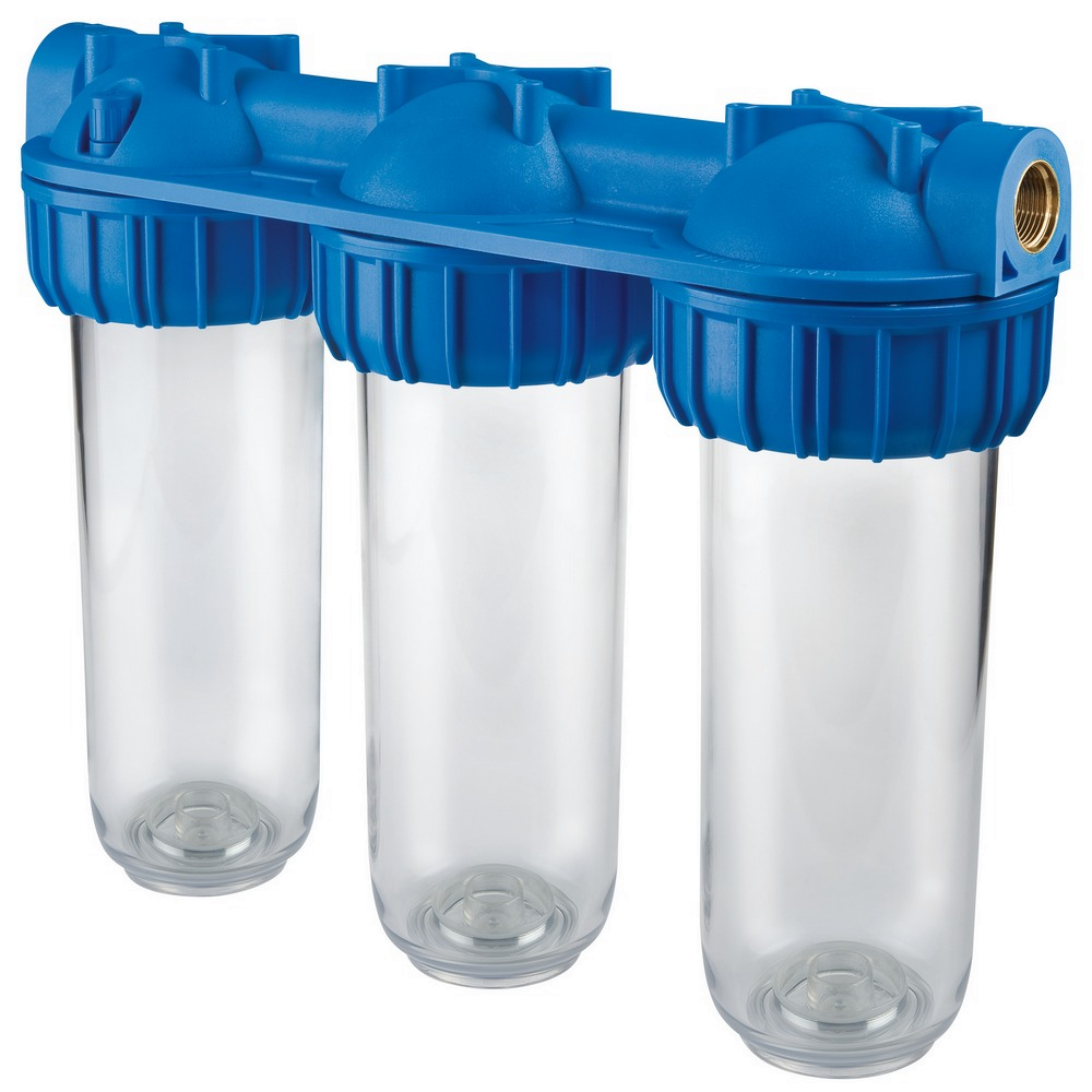 Фільтр для води потрійний Atlas Filtri TRIPLEX PLUS 3P 1" Висота 10" (до 45 °C) (Італія) RA112T731, фото 1