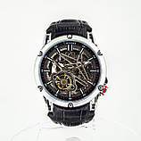 Чоловічий годинник скелетон з автопідзаводом Forsining 8260 Silver-Black, фото 6
