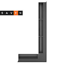 Вентиляційна решітка для каміна кутова права SAVEN Loft Angle 95х950х450 чорна, фото 5