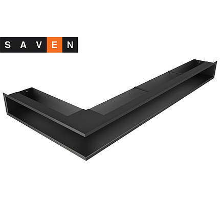 Вентиляційна решітка для каміна кутова права SAVEN Loft Angle 95х950х450 чорна, фото 1