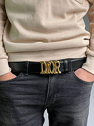 Жіночий ремінь Крістіан Діор чорний пояс Christian Dior Leather Belt Black/Gold