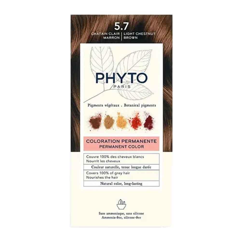 Фіто Фітоколор Безаміачна крем-фарба для волосся Phyto PhytoColor Coloration Permanente 5.7 Світлий шатен каштановий 112 мл