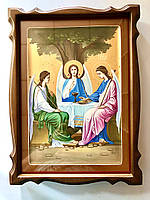 Ікона Святої Трійці (писана на дереві, кіот-горіх),розмір 39х29