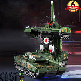 Радіокерована Іграшка Трансформер (Танк) (зі світлом і звуком + Обертання на 360°) на акумуляторі. Для дітей