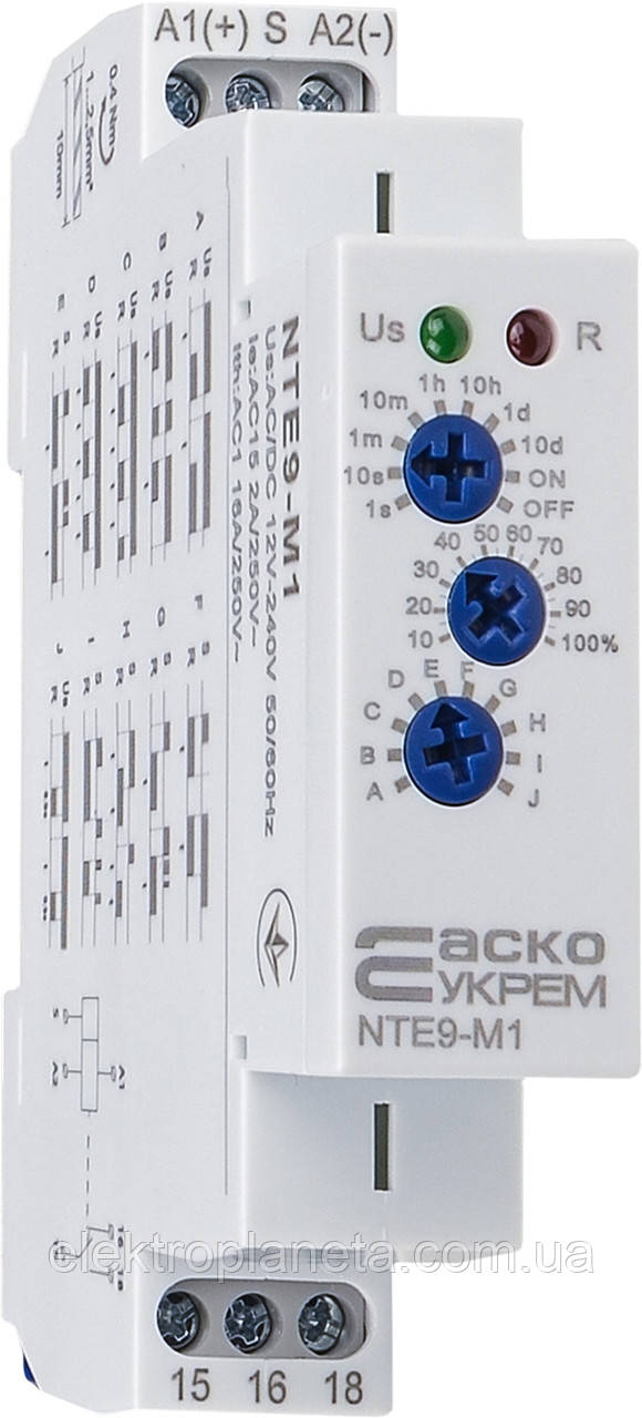 Реле часу багатофункціональне NTE9-M1 AC/DC 12-240V
