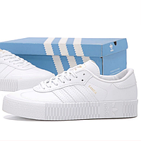 Кроссовки мужские Adidas Sambа white / кеды Адидас Самба белые