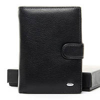 Мужской кожаный кошелек портмоне Dr.Bond M1 черный натуральная кожа