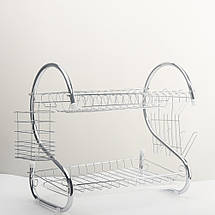 Сушарка для посуду 2 яруси 40,5x25x37,5 см (12), фото 5