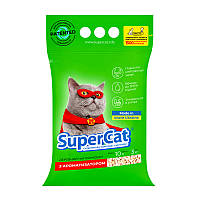 Super Cat Стандарт - древесный наполнитель для туалета с ароматизатором (зеленый) , 3 кг