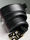 Жіночий ремінь Пінко чорний пояс Pinko Text Leather Belt Black/Gold, фото 4