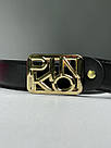 Жіночий ремінь Пінко чорний пояс Pinko Text Leather Belt Black/Gold, фото 6