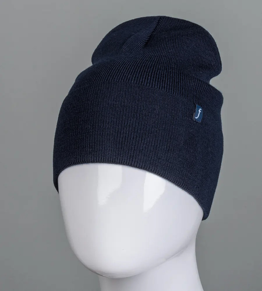 Демісезонна в'язана шапка (С2211), Сіро-синій