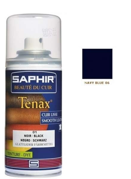 Аерозольний барвник для гладкої шкіри Saphir Tenax Spray 150 мл колір темно-синій (06), фото 1