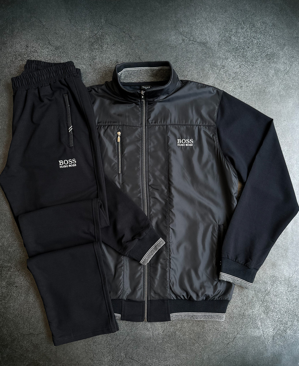 Чоловічий спортивний костюм Hugo Boss весна осінь спорт костюм Бос з рівними штанами для чоловіків