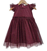 Бордовое нарядное платье для девочки Breeze 98-122 см