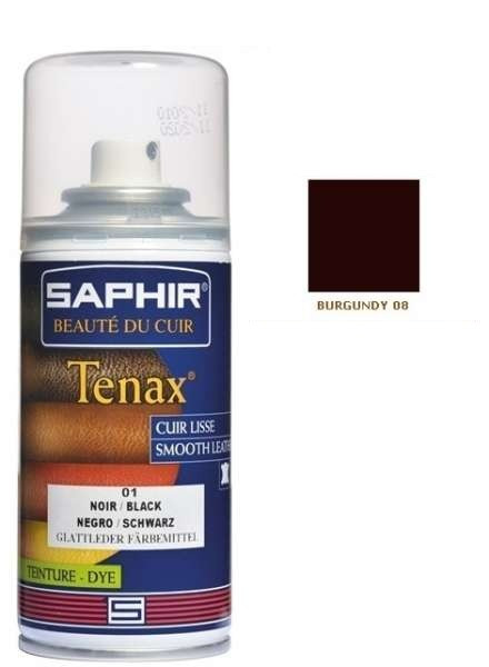 Аерозольний барвник для гладкої шкіри Saphir Tenax Spray 150 мл колір бордо (08), фото 1