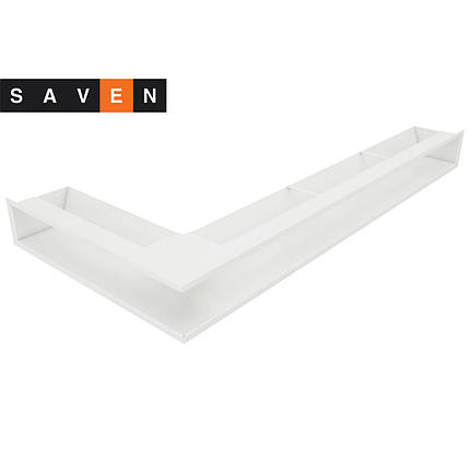 Вентиляційна решітка для каміна кутова права SAVEN Loft Angle 95х950х450 біла, фото 1