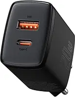 Сетевое зарядное устройство Baseus Compact Quick Charger U+C 20W EU Black (CCXJ-B01)