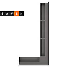 Вентиляційна решітка для каміна кутова права SAVEN Loft Angle 95х950х450 графітова, фото 4
