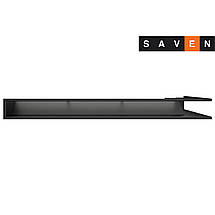 Вентиляційна решітка для каміна кутова ліва SAVEN Loft Angle 95х450х950 чорна, фото 3
