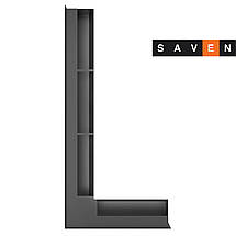 Вентиляційна решітка для каміна кутова ліва SAVEN Loft Angle 95х450х950 чорна, фото 5