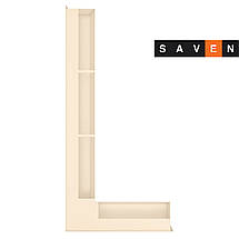 Вентиляційна решітка для каміна кутова ліва SAVEN Loft Angle 95х450х950 кремова, фото 3