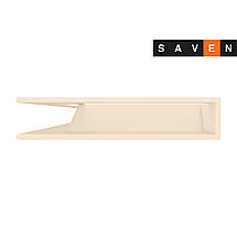 Вентиляційна решітка для каміна кутова ліва SAVEN Loft Angle 95х450х950 кремова, фото 4