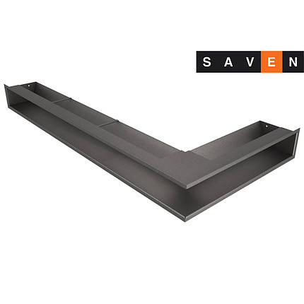 Вентиляційна решітка для каміна кутова ліва SAVEN Loft Angle 95х450х950 графітова, фото 1
