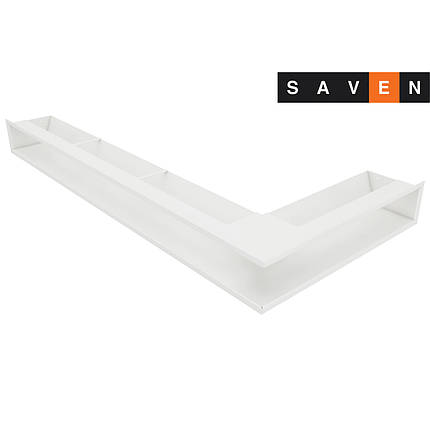 Вентиляційна решітка для каміна кутова ліва SAVEN Loft Angle 95х450х950 біла, фото 1