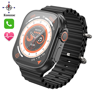 Чоловічий розумний годинник з компасом смарт вотч, смарт годинник водонепроникний з дзвінком Smart Watch HOCO Y12 Ultra