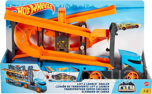 Хот Вилс Автовоз Транспортер Крутой спуск Hot Wheels City Lift