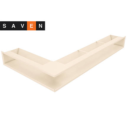 Вентиляційна решітка для каміна кутова права SAVEN Loft Angle 95х800х450 кремова, фото 1
