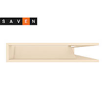 Вентиляційна решітка для каміна кутова права SAVEN Loft Angle 95х800х450 кремова, фото 3