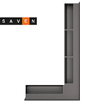 Вентиляційна решітка для каміна кутова права SAVEN Loft Angle 95х800х450 графітова, фото 3