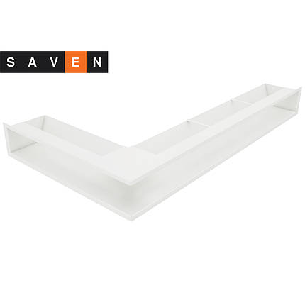 Вентиляційна решітка для каміна кутова права SAVEN Loft Angle 95х800х450 біла, фото 1