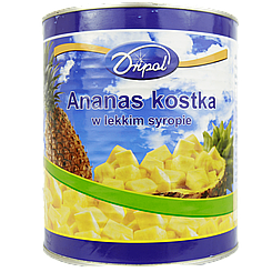 Ананас шматочками Дріпол Dripol kostka 1840/3000g 6шт/ящ (Код: 00-00014541)