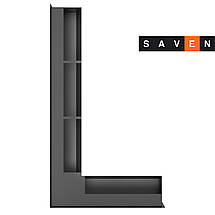 Вентиляційна решітка для каміна кутова ліва SAVEN Loft Angle 95х450х800 чорна, фото 3