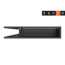 Вентиляційна решітка для каміна кутова ліва SAVEN Loft Angle 95х450х800 чорна, фото 5