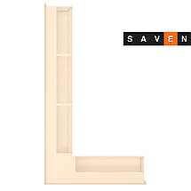 Вентиляційна решітка для каміна кутова ліва SAVEN Loft Angle 95х450х800 кремова, фото 5