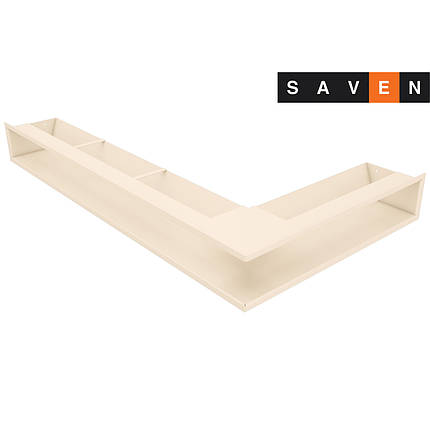 Вентиляційна решітка для каміна кутова ліва SAVEN Loft Angle 95х450х800 кремова, фото 1
